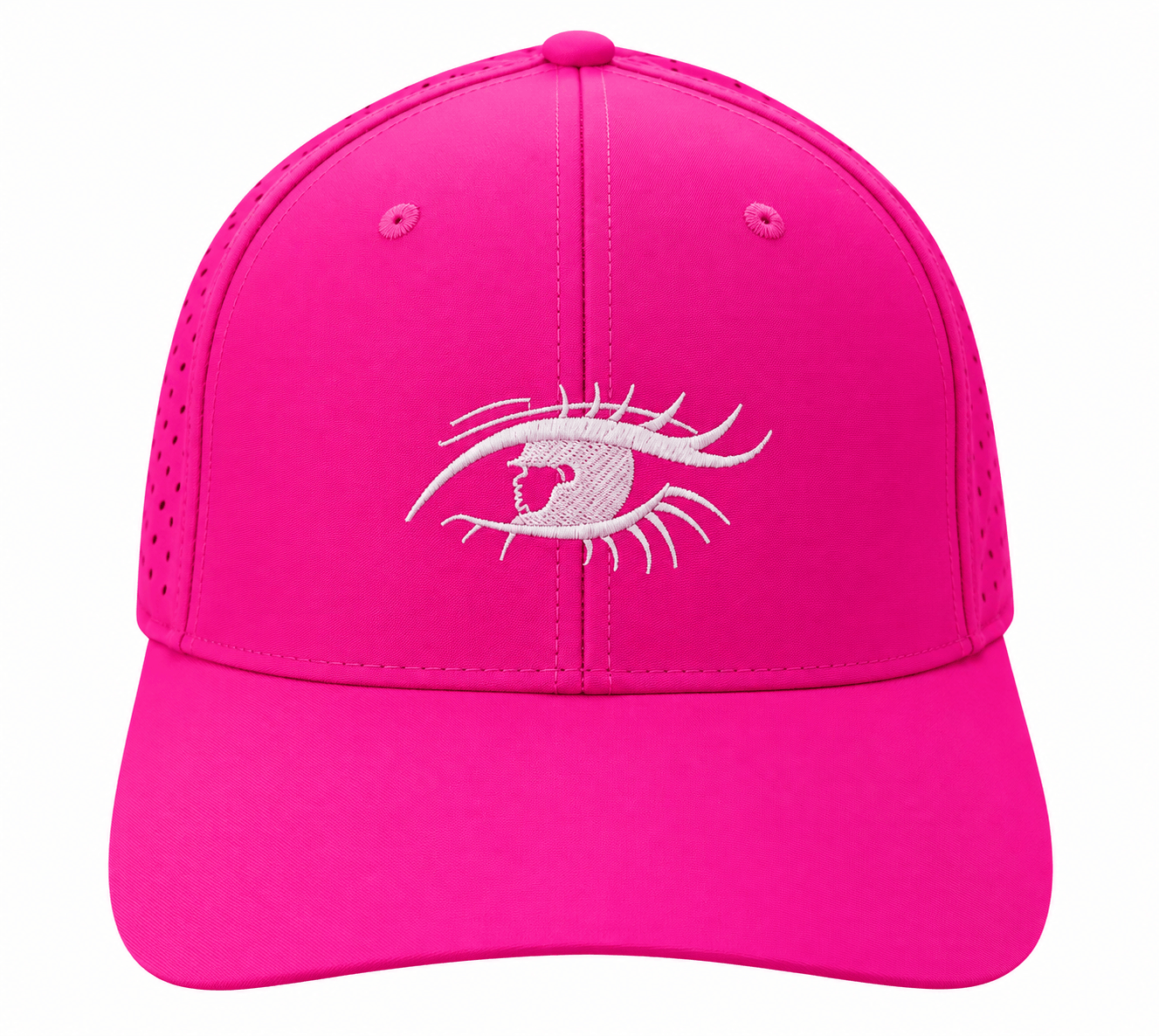 Casquette SARAH Tissu Fushia Logo Blanc